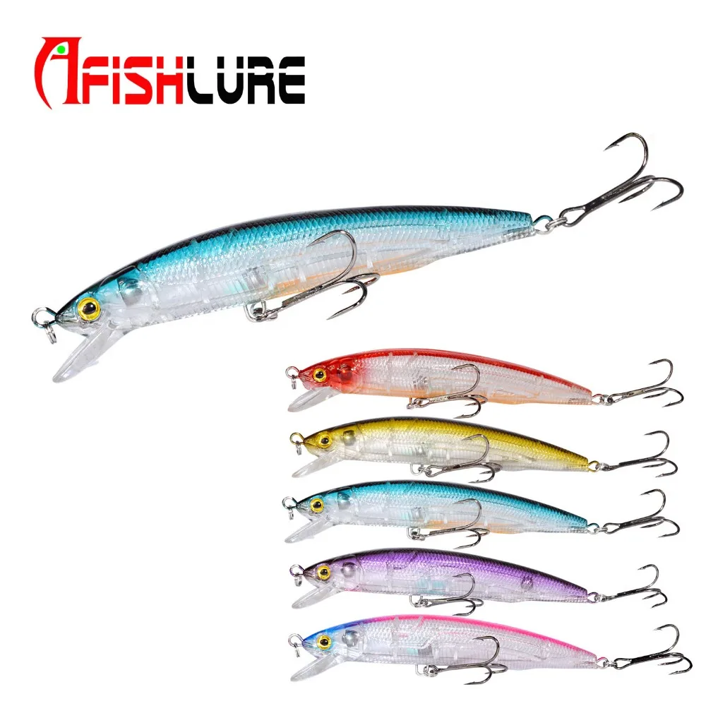 Afishlure пластиковый жесткий Minnow 123 мм 16 г шар внутри 3D воблер с глазами