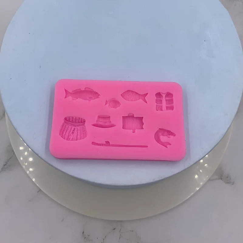 3D Силиконовая форма с рисунком рыбы DIY инструмент для торта рыбалки шоколада