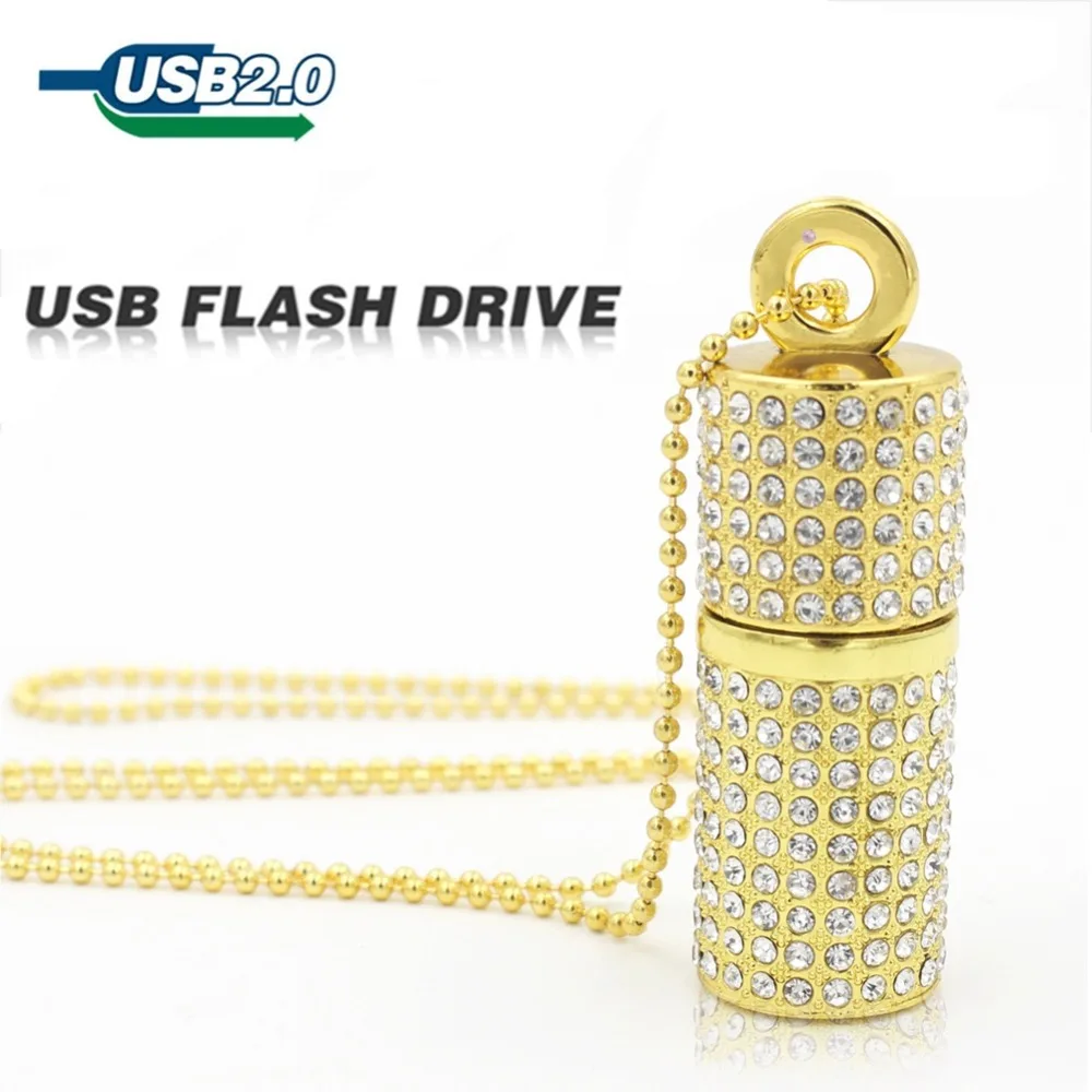 Usb флеш накопитель золотистого цвета 64 ГБ 32 U диск 8 16 металлическая подвесная