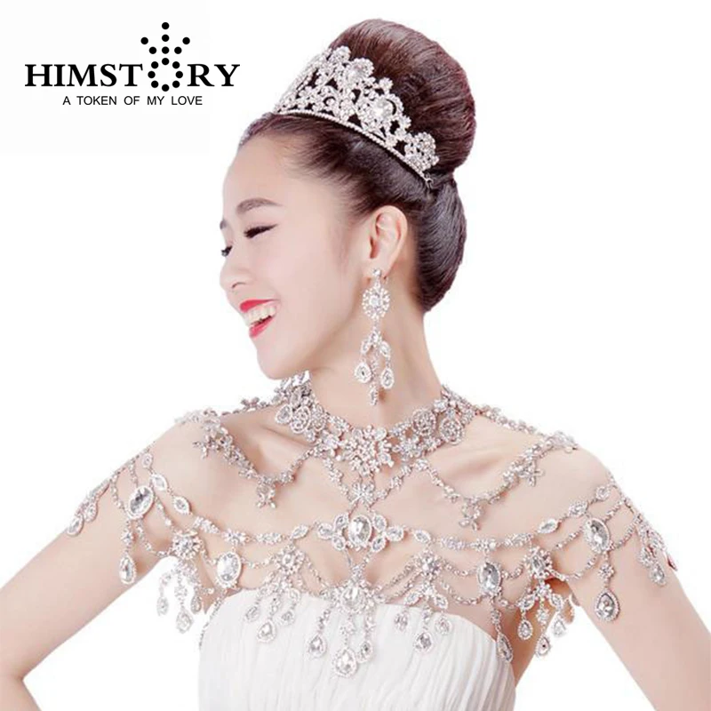 Новая роскошная Свадебная цепочка Хрустальная на плечо свадебные украшения свадебное ожерелье сексуальные