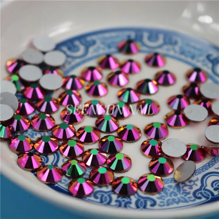 1440 шт./лот кристалл Радуга розовое золото без горячей фиксации стразы с плоской