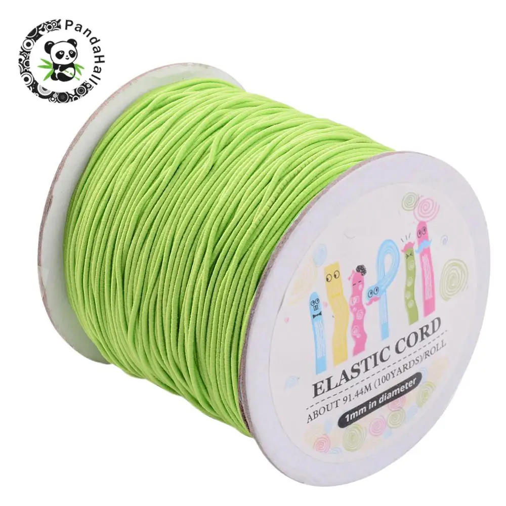 LawnGreen Круглый эластичный шнур с коробкой, белый, черный, красный для браслета, ожерелья, серьги, делая DIY 1 мм(100 ярдов) 2 мм(40 м/рулон - Цвет: LawnGreen