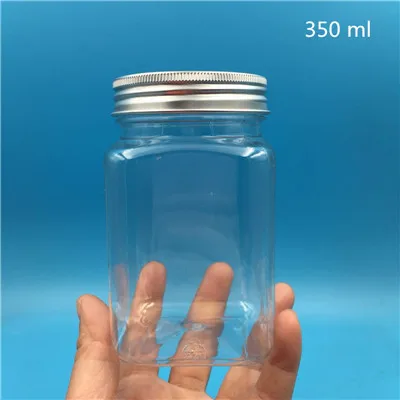 360 ml silver lid 20 шт 250 500 г пустые прозрачные квадратные пластиковые бутылки упаковка сушеные медом конфеты образцы упаковочные контейнеры - Цвет: 360 ml silver lid