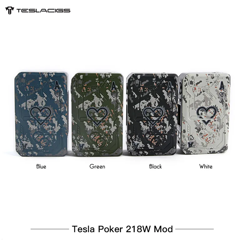 Электронные сигареты Tesla Poker 218 TC Mod с двойной батареей Teslacigs Vape 7 218W Power 510 Thread Fit Tallica