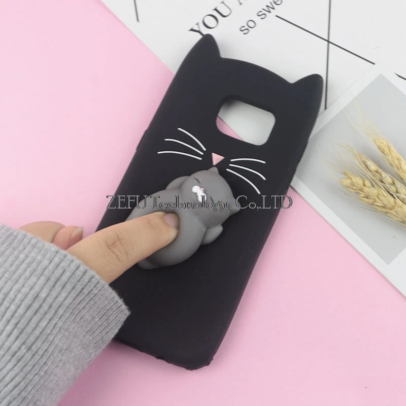 3D милый японский блестящий чехол с бородатым котом для samsung Galaxy S3 Neo S5 S6 S7 Edge S8 S9 Plus S10e S10 Lite милый мягкий чехол