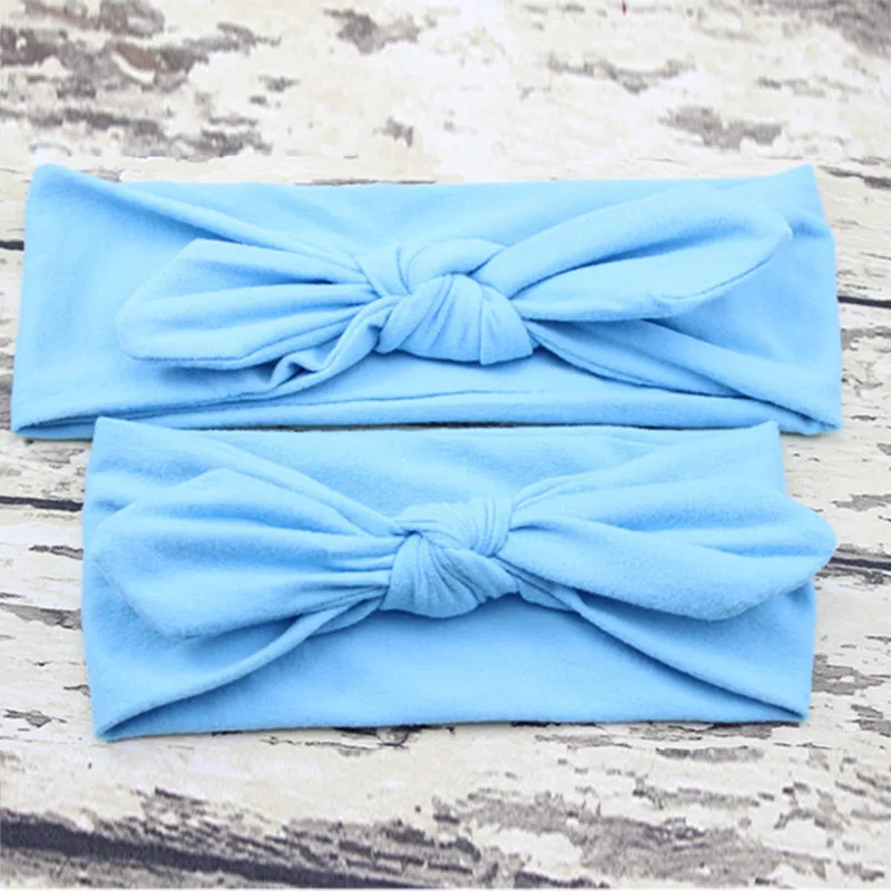 

Mom Daughter Elasticity Headband Solid Bownot Hairbands 2pcs hair accessories for women kids match Mommy and me headband C0396
