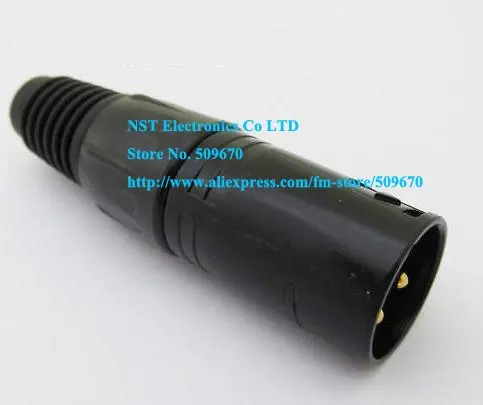 Штекер XLR 3Pin для микрофона черный разъем адаптера золотой штырь бесплатная