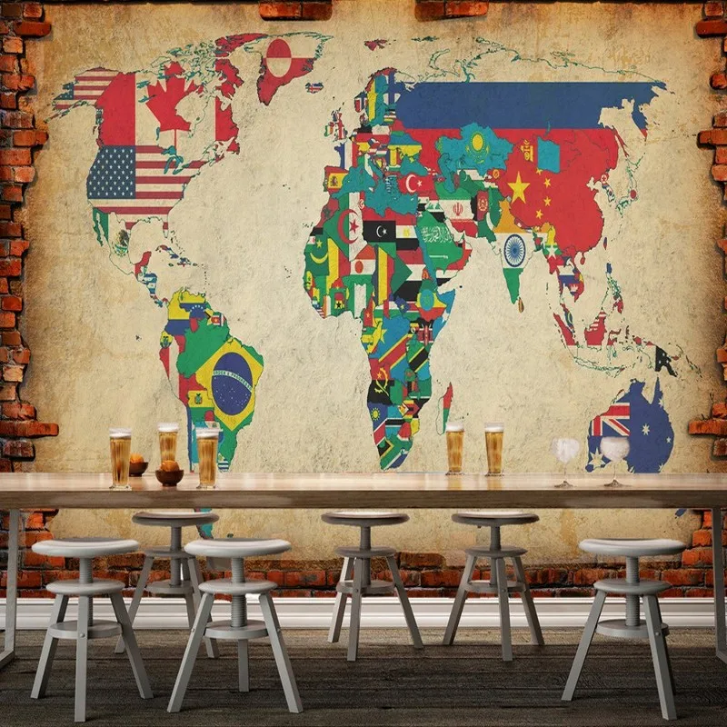 Дропшиппинг толстяк 3d обои карта мира Home Decor Гостиная Спальня Papel де