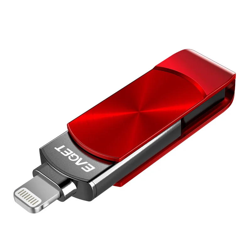 Eaget I66 OTG USB флеш накопитель 64 Гб 128 ГБ 3 0 Флешка шифрование MFI металлический для iPhone
