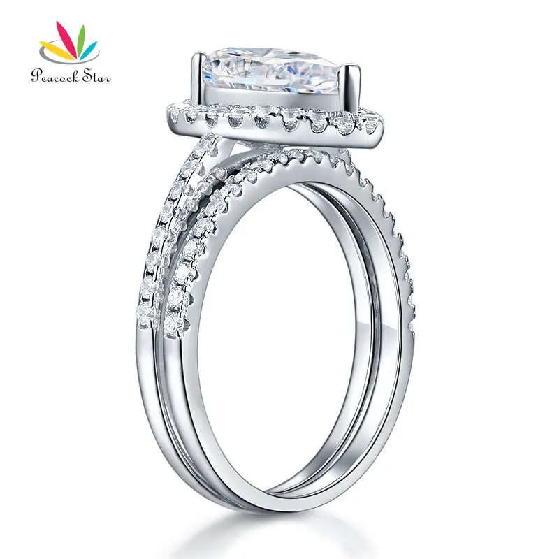 Женское кольцо из серебра 925 пробы с павлиньими звездами|engagement ring set|ring setengagement |