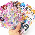 Наклейки на платье с героями мультфильмов, 10 шт.лот, 3D наклейки, модные брендовые Детские наклейки из ПВХ для девочек и мальчиков, наклейки-пузырьки, игрушка