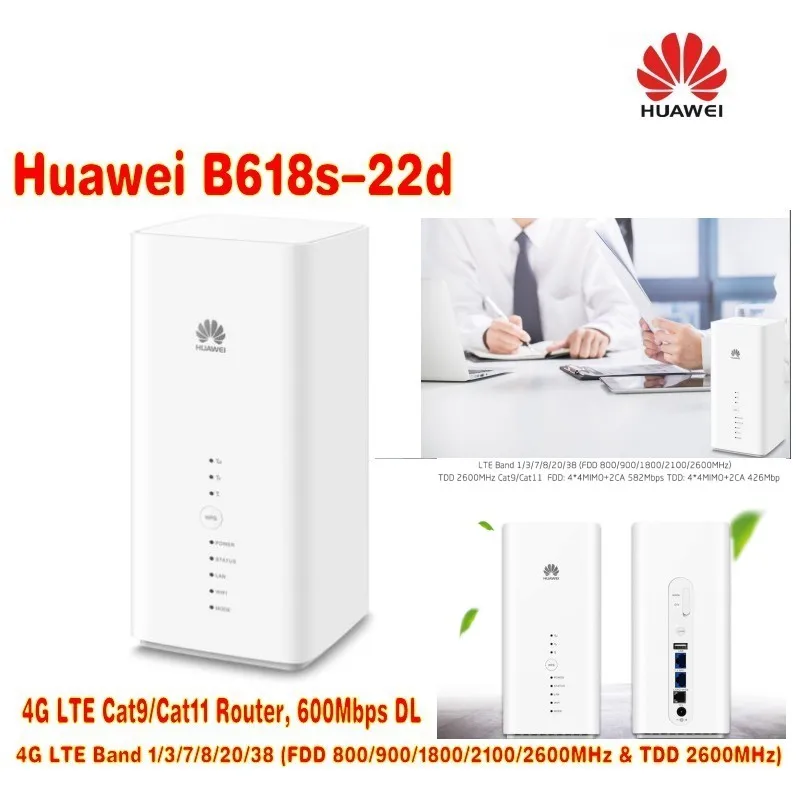 100 шт./лот Huawei Оригинальный разблокированный B618 LTE Cat11 беспроводной маршрутизатор