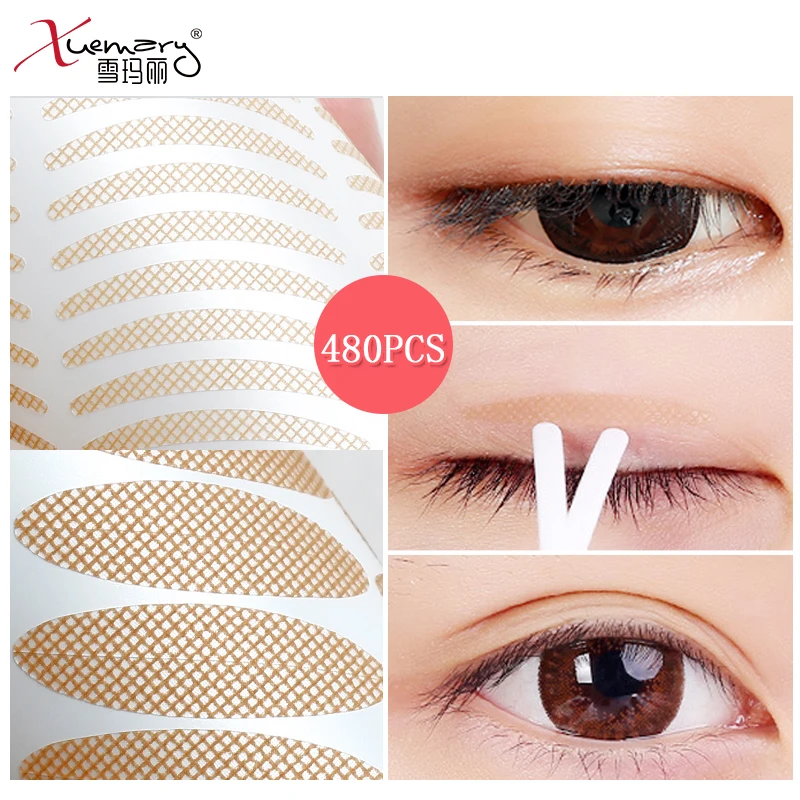 Xuemali 480Pcs Invisible Eyelid Tapes Natural Breathable Stickers Different Shapes Instant Eye Lift well Tape Tools | Красота и