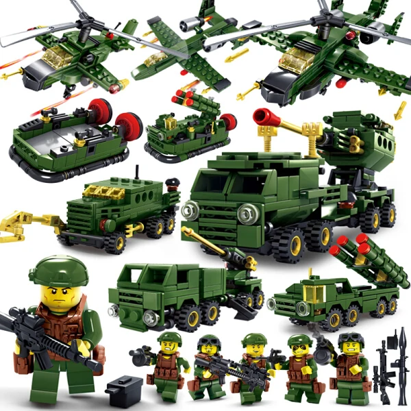 KAZI военные совместимые с legoed ww2 транспортные средства танки мировая война 1 2