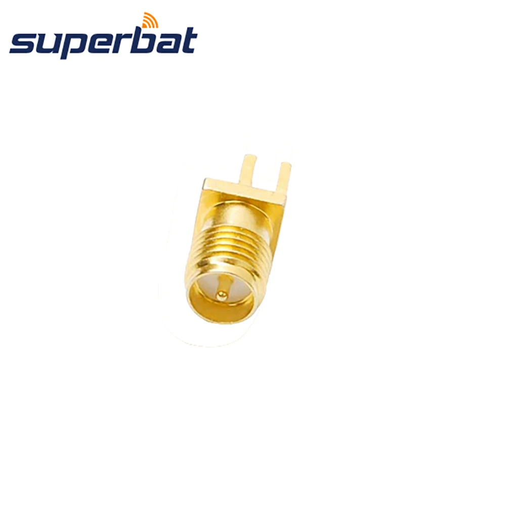 Superbat RP-SMA Female(male pin) End Launch PCB Mount Solder Post Terminal Straight RF Coaxial Connector PC/LAN Antennas