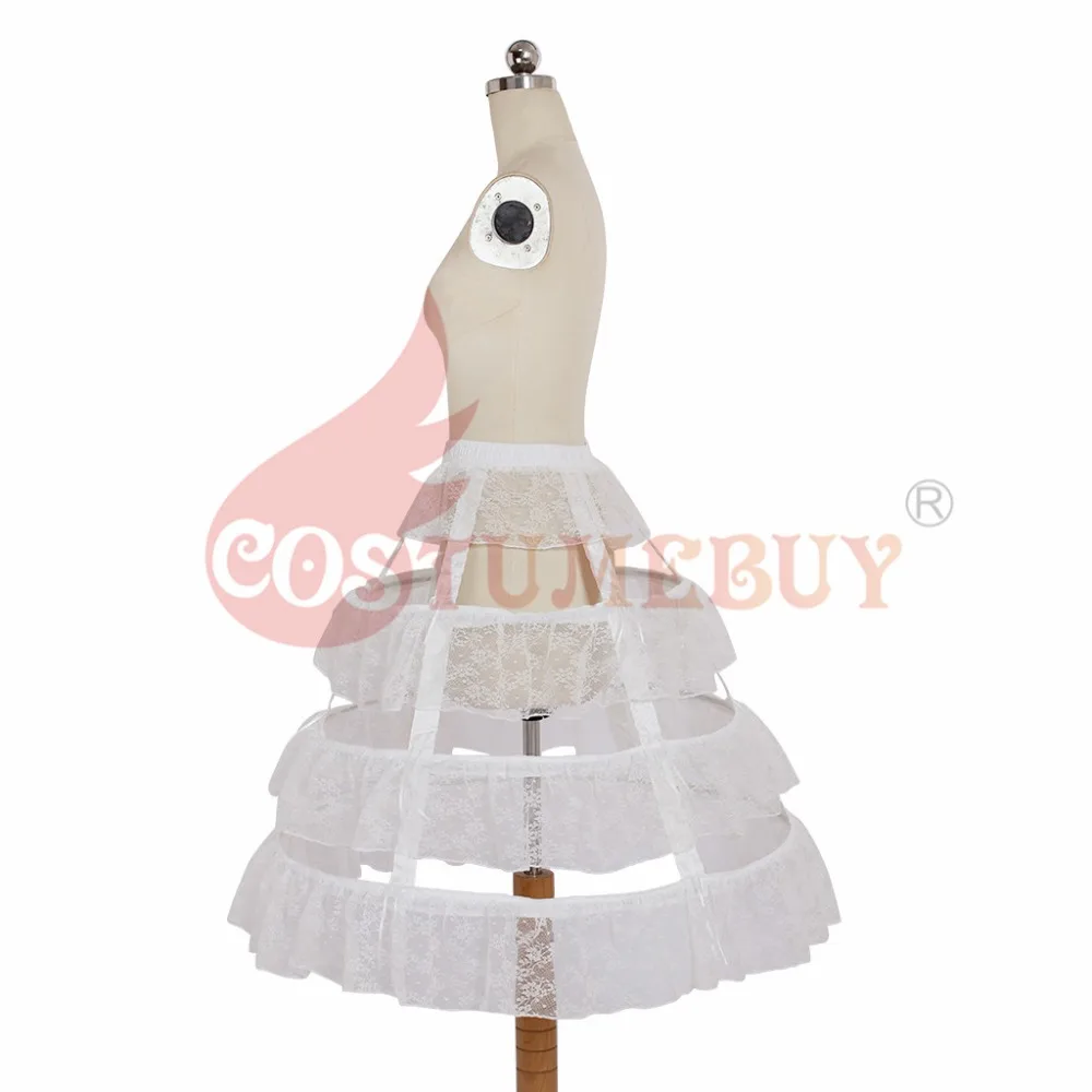 Costumebuy Лолита Готическая Нижняя юбка 68 см длина нижнее белье 3 кольца кружево клетка для женщин Свадебные балетные Паньер юбка кэжуал