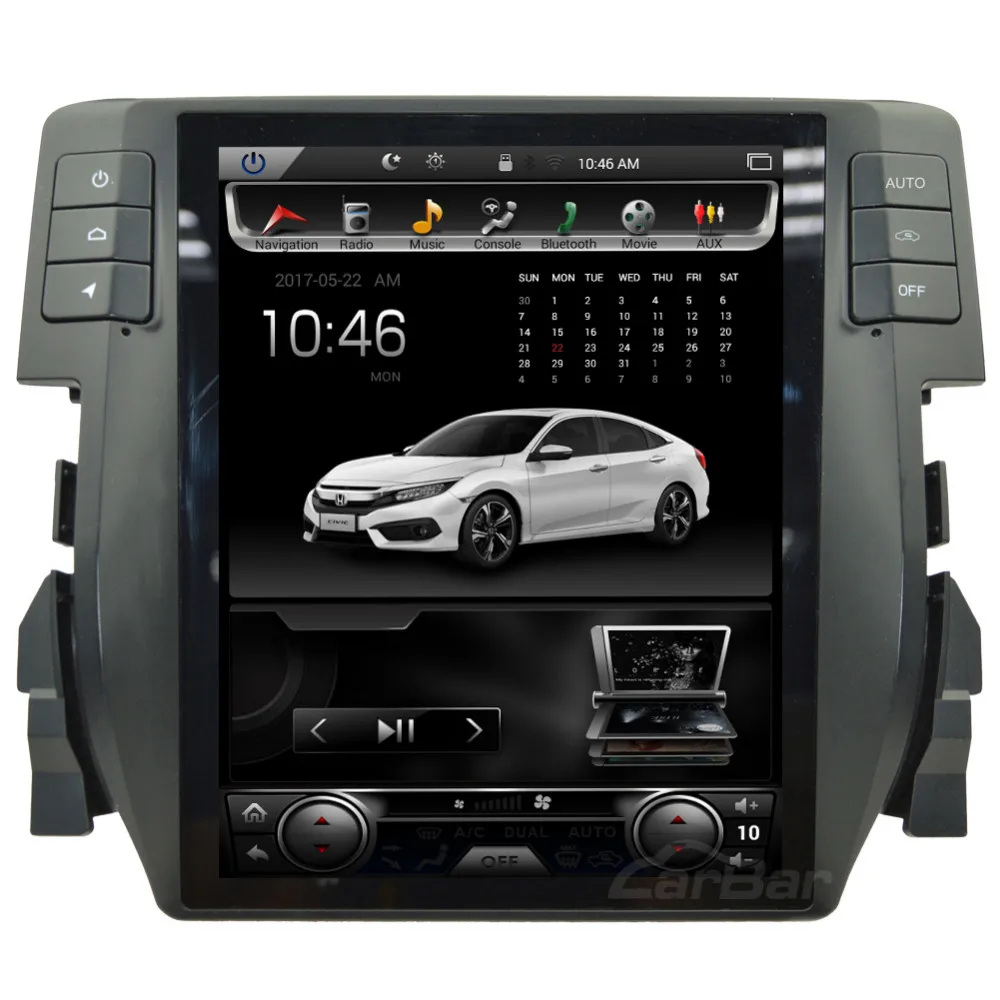 1" вертикальный экран Tesla Sty1e 1024*768 Android автомобильный DVD gps навигатор радио плеер для Honda Civic ram 2 Гб четырехъядерный