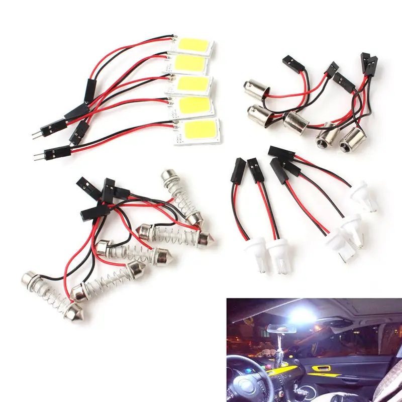 Лампочка для чтения JX-LCLYL 5pcs T10 Festoon BA9S COB 18LED внутренняя панель автомобиля Dome Лампочка для чтения JX-LCLYL 5pcs T10 Festoon BA9S COB 18LED внутренняя панель автомобиля Dome