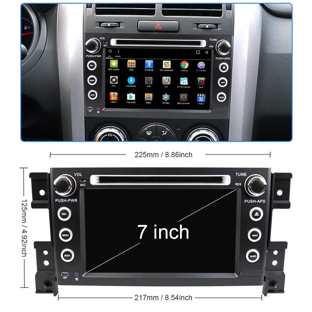 Eunavi 2 din 7 'ɺndroid 8 1 автомобильный DVD плеер Радио Стерео gps для Suzuki grand vitara с