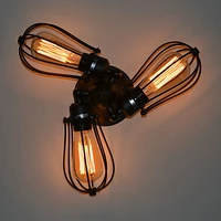 wall sconces lamp with 3 lights mini stylebulb included rusticlodge metal wall light for bedroom dining room foyerac