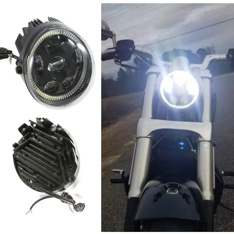 

E9 Motorcycle Headlamp For Vrod Led Halo Headlights DRL For Harley 02-16 V Rod Vrsc Vrsca Vrod Vrscdx Led Headlight