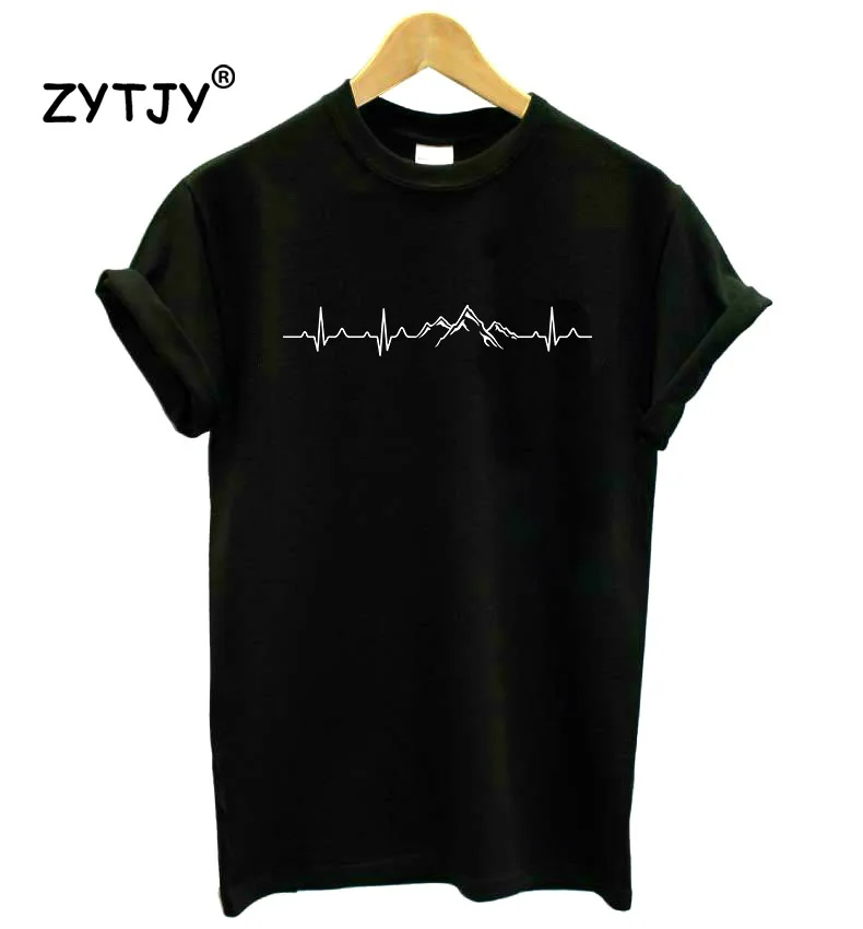 Женская футболка с принтом heartbeat хлопковая Повседневная забавным для женщин Yong