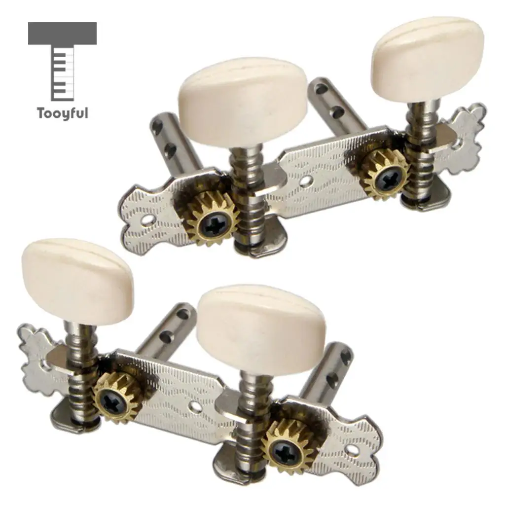 Tooyful 2R2L Tuning Pegs Machine Heads Tuner with Cream Button for Ukulele Classical Guitar 4 String | Спорт и развлечения
