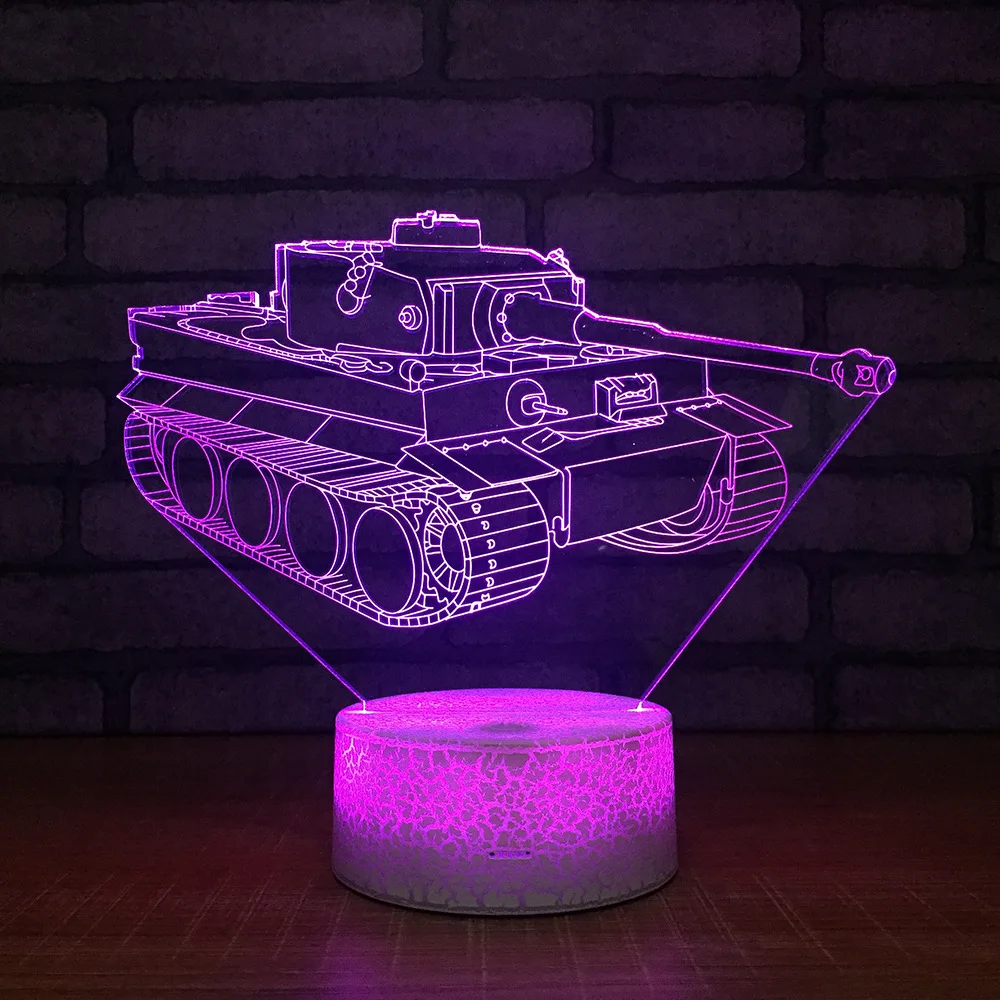 Бак трещины белое основание светильника 3D светодиодный 7 цветов взрыв