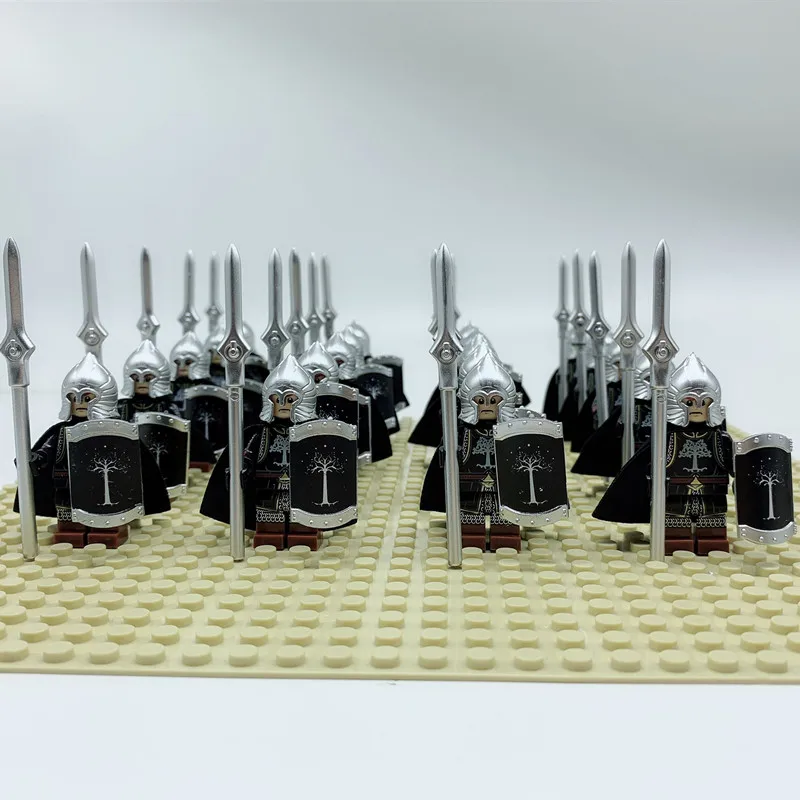 XP106 20PCS 20 шт. строительные блоки игрушки Дети средневековый замок Красный Лев Золотая Корона Рыцари король Solider щит меч - Цвет: XP106 20PCS