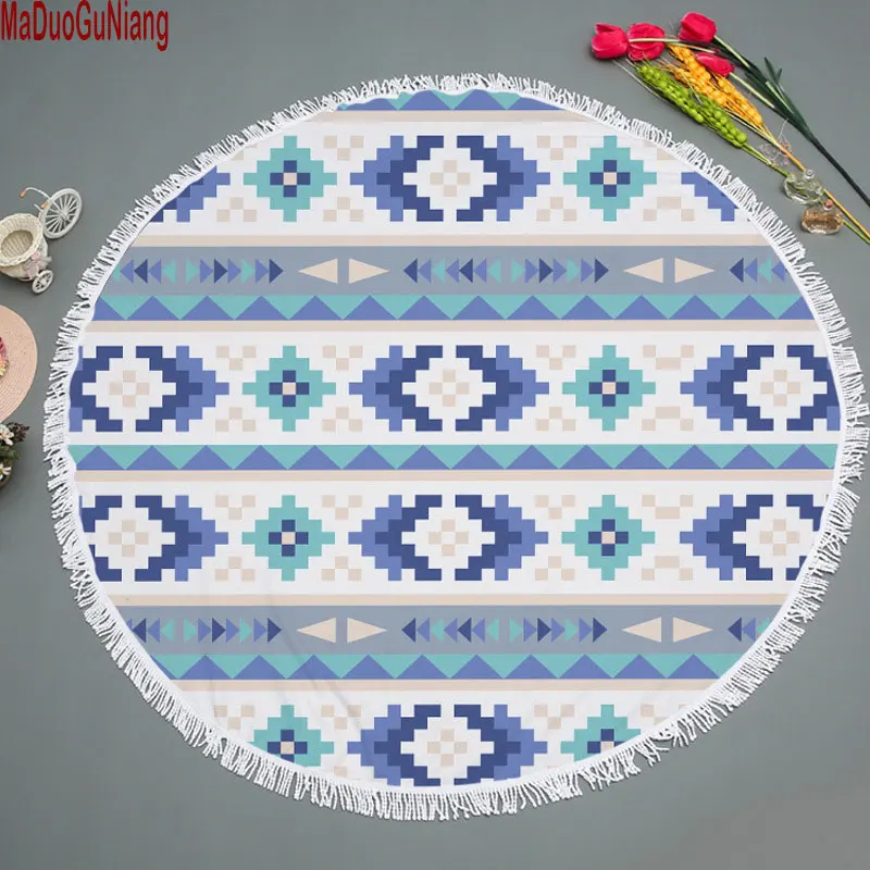2018 летнее пляжное полотенце 150 см Мандала квадратная круглая печать пледы