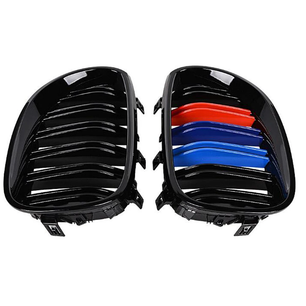 Replacement for BMW Car E60 E61 2003-2010 M5 525i 528i 530i Glossy Black M-Color Kidney Front Bumper Grill Grille | Автомобили и