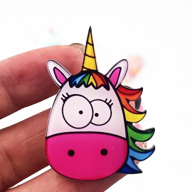 1 шт. Единорог Броши с лошадью булавки акриловые значки девушки женщины Pin рюкзак