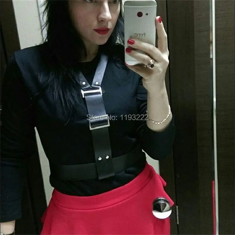 Женская Портупея из натуральной кожи в стиле панк-готика Y-образное тело ремни на