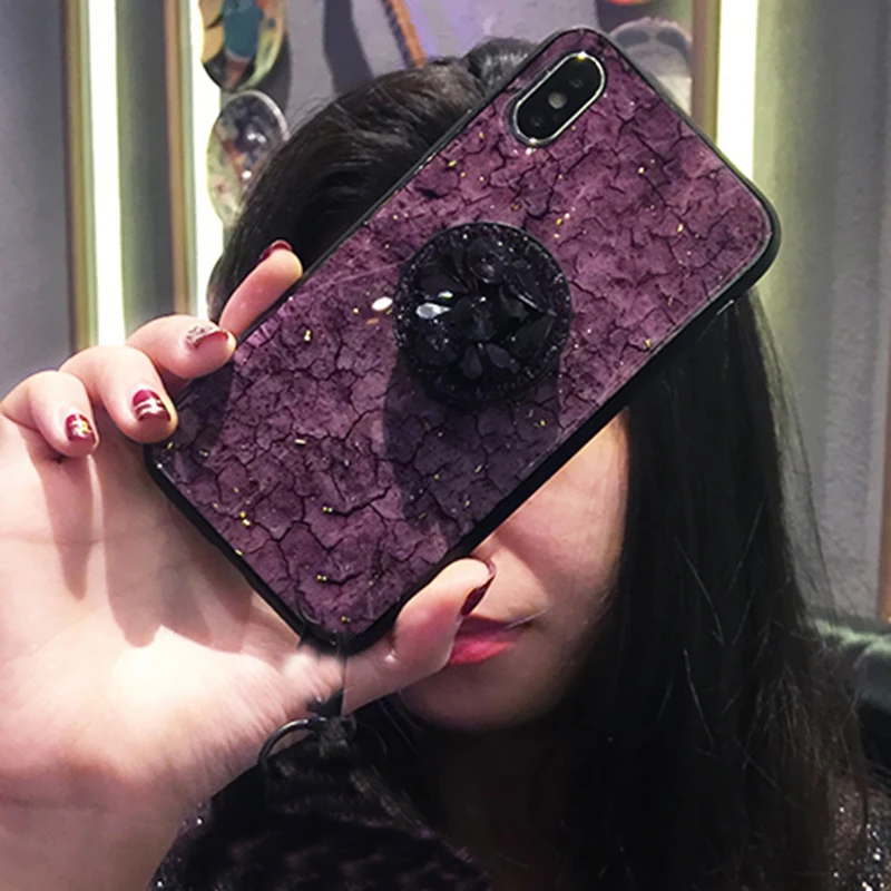 Роскошный силиконовый чехол с алмазным мраморным блеском для iphone 7 8 6 5s plus X XR XS MAX