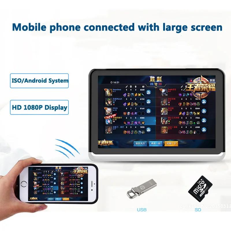 2 шт./лот Android 6 0 подголовник автомобиля 10 1 дюймов HD экран dvd-плеер Поддержка
