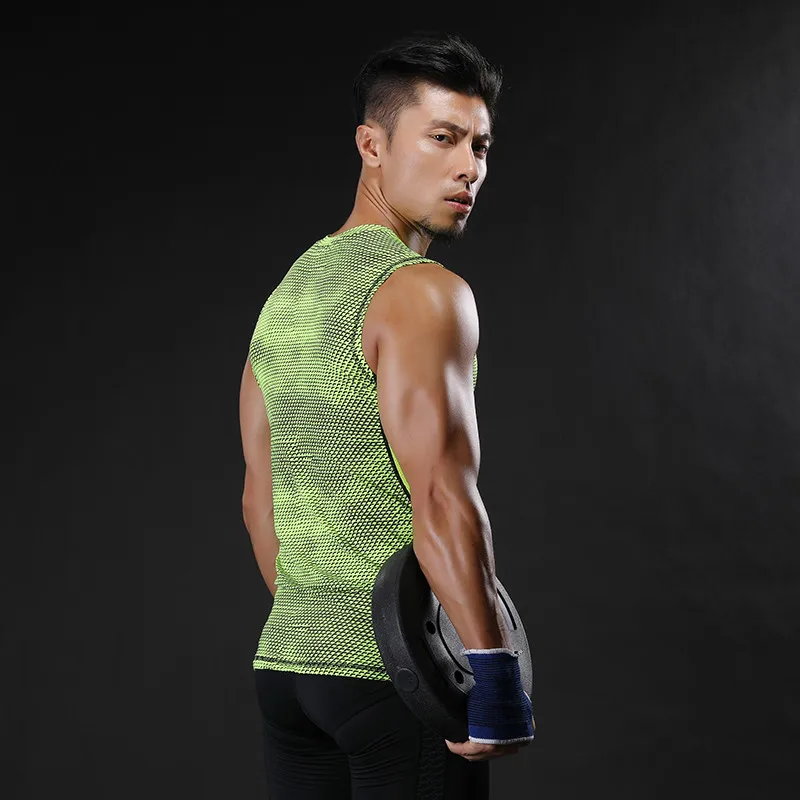 NANSHA Brand Breathable Quick Dry Men's Sporting Vest Clothing Compression Tank Tops Workout Tight-fitting Clothes Sportwear | Мужская