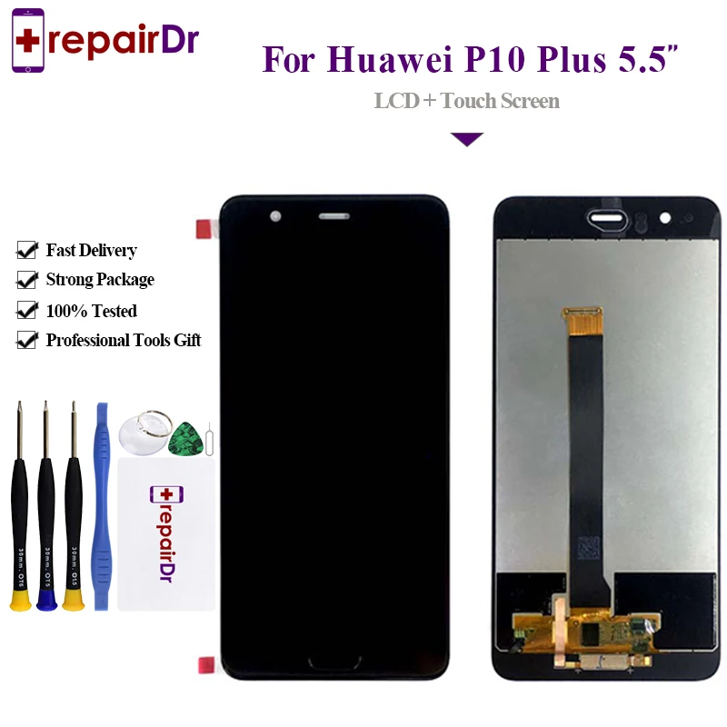 ЖК-дисплей 5 дюйма для Huawei P10 Plus с сенсорной панелью и дигитайзером в сборе рамкой