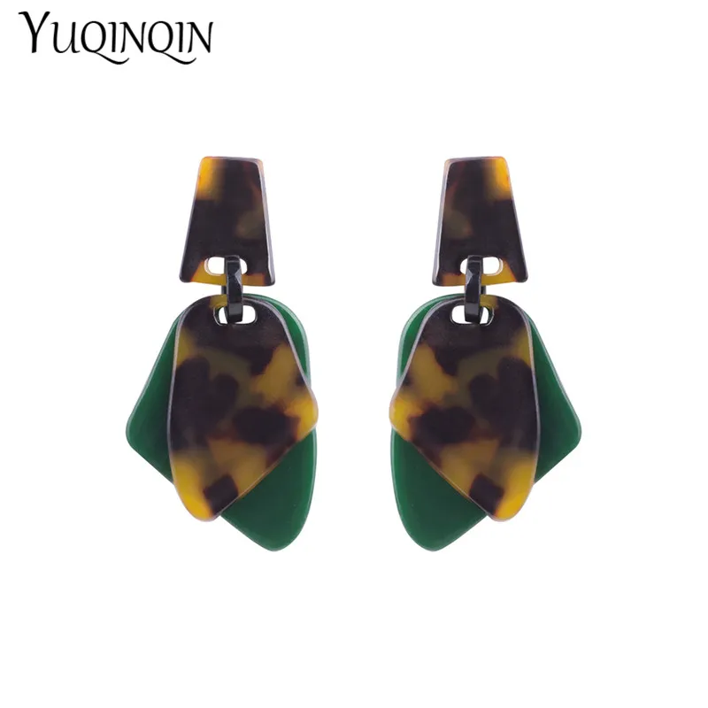 Vintage Long Acrylic Acetic Resin Earrings for Women 2019 Big Geometric Dangle Drop Earings Girls Fashion Jewelry New Brinco | Украшения и