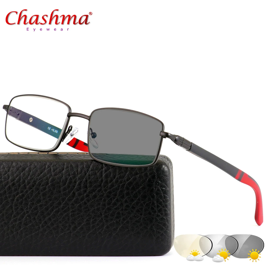 CHASHMA Брендовые очки Новые переходные фотохромные солнцезащитные очки для чтения мужские и женские очки для пресбиопии с очки с диоптриями