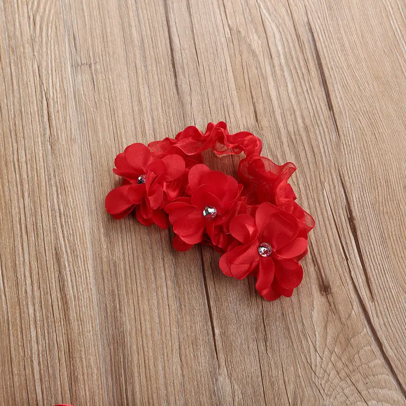 US STOCK Kids 2pcs 0-3years baby Girls Red Party Wedding Dress+Flowers headband Birthday Pageant Princess Tulle tutu Lace Dress | Детская