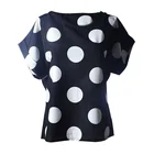Новая шифоновая Женская винтажная рубашка Blusas Femininas 2XL подходящий размер блузка с коротким рукавом женские топы в горошек 2019 Горячая новинка 2019