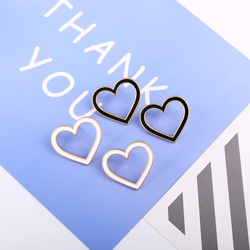 2018 модные повседневные серьги с эмалью звезда/сердце для женщин простой дизайн