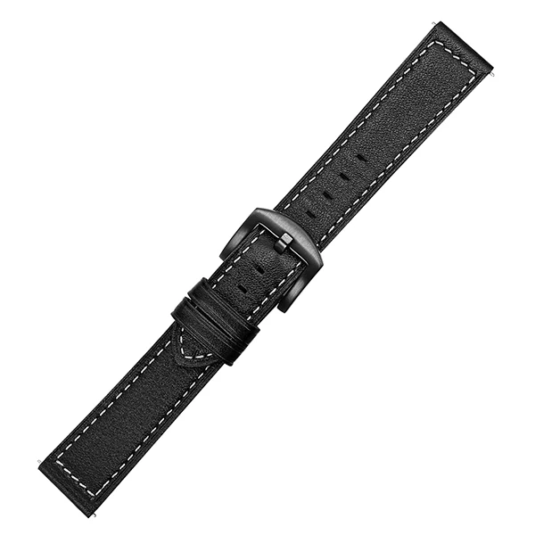 Black B Ремешок из натуральной коровьей кожи для часов Ticwatch Pro/S2/E2 1 46 мм, быстросъемный ремешок для часов, стальной ремешок с застежкой, спортивный ремень, браслет на запястье - Цвет ремешка: Black B