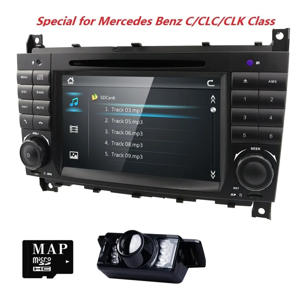 Авто Автомобильный dvd плеер с двумя цифровыми входами для Mercedes Benz C Classs CLC W203 clk