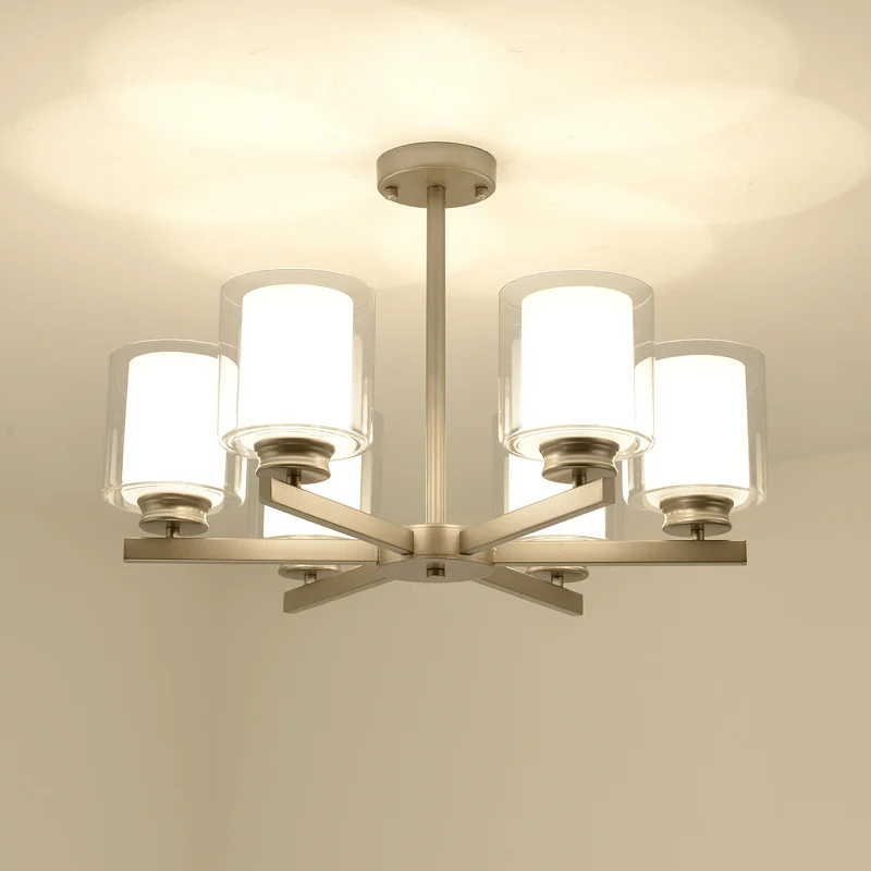 

New chandelier silver LED living room chandelier ceiling light simple restaurant bedroom chandelier home lighting lamps