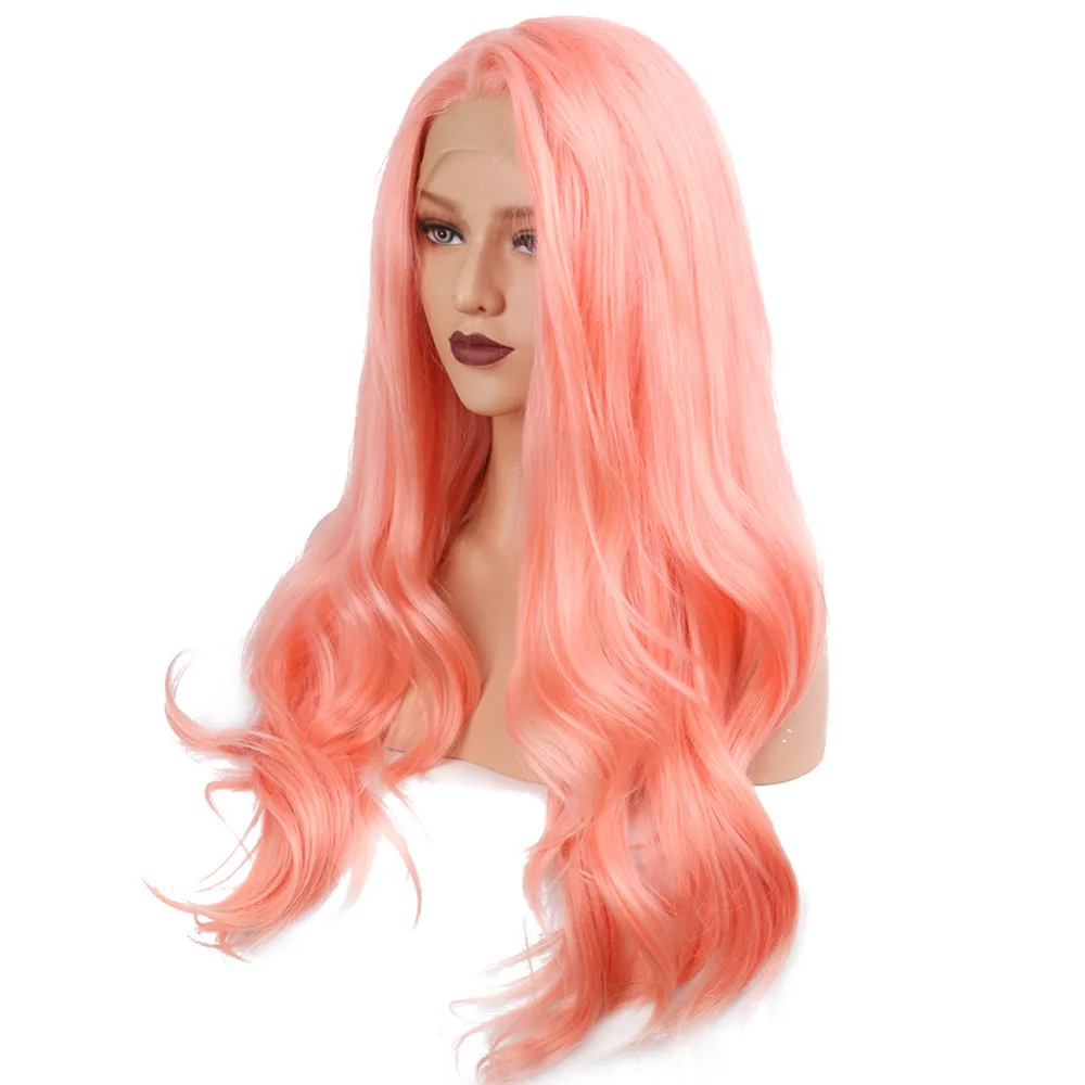 EEWIGS, короткие волосы, завязанные вручную, волнистые, Ombre, голубой, розовый, на кружеве, парик, блестящие, высокая температура, синтетические волосы, фиолетовый, парики для женщин