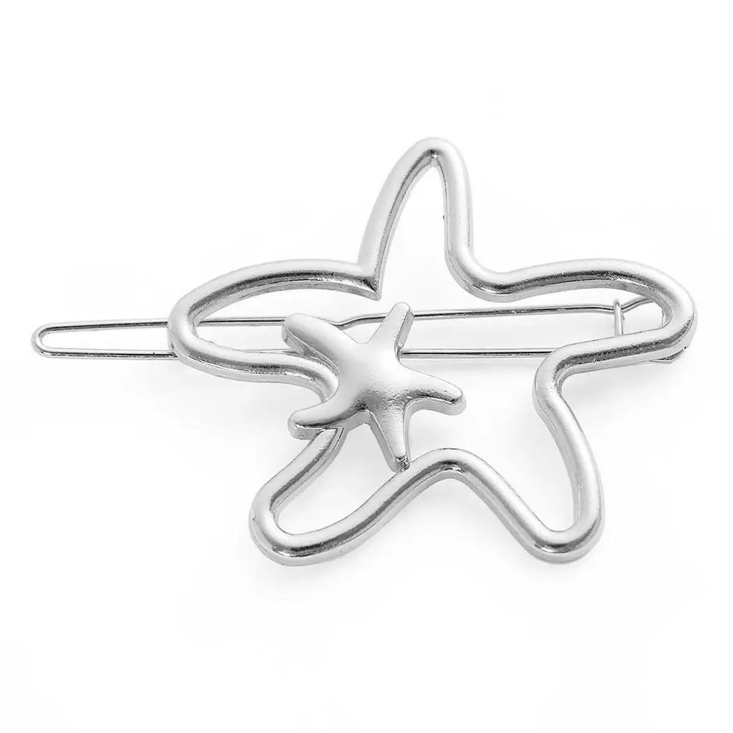 Shape Headwear Stars shape Gold Clip etc Hair Star hair alloy Fashion Women Alloy clip Travel star Party Casual Silver Home | Шиньоны и