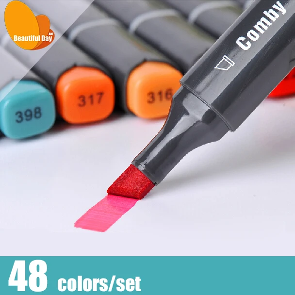 

Comby marker pen/ Alcohol based permanent art markers 48 colos/ suit with free case