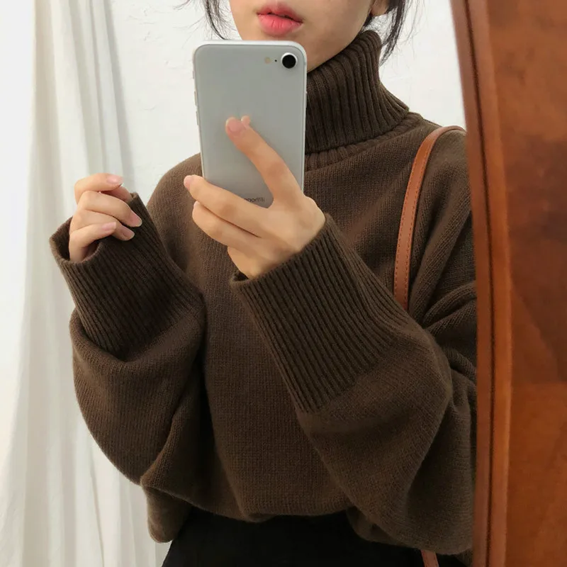 Зимние женские свитера Korobov уличная одежда свободные пуловеры с высоким