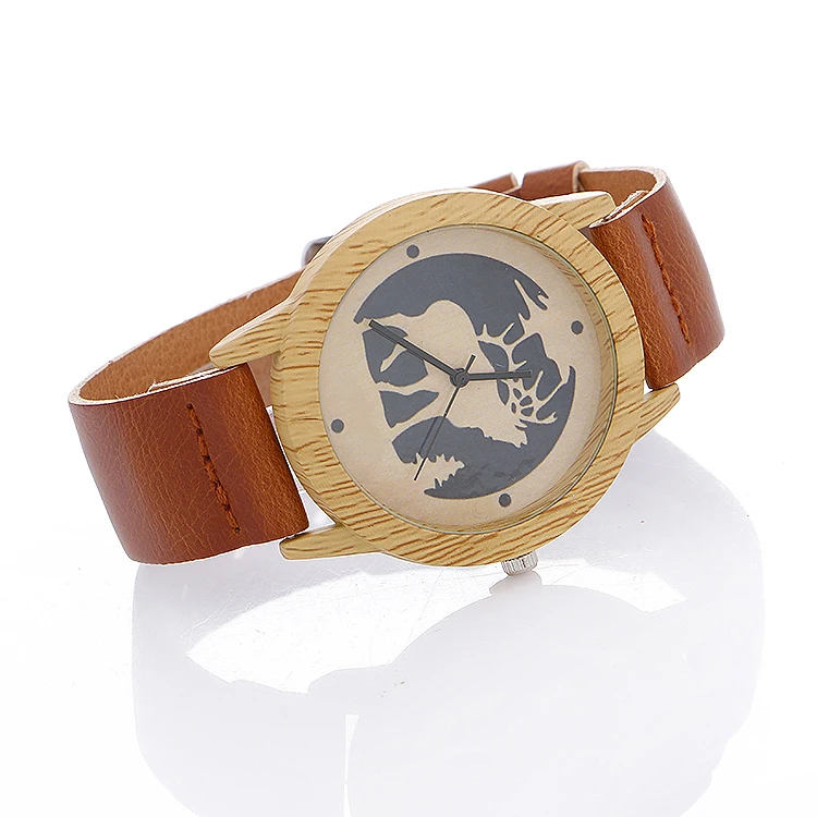 Модные брендовые Мужские часы с оленем роскошные имитацией дерева мужские